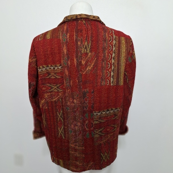 Coldwater Creek Multicolor Tapestry Animal Print Indie Sleaze Jacket Size PL - Picture 9 of 15